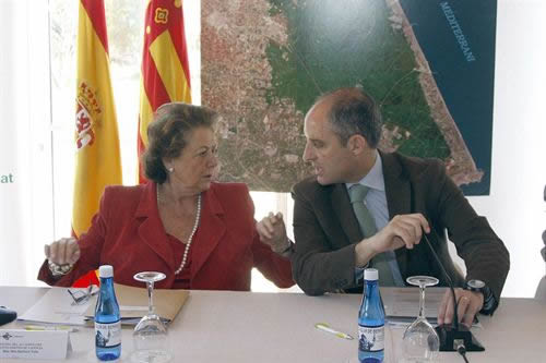 Rita Barberá, alcaldesa de Valencia, y Francisco Camps, expresidente de la Comunidad Valenciana