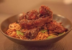 Costillas de cerdo rosado