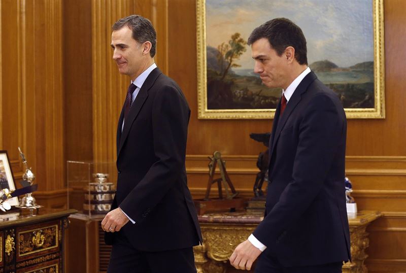 Felipe VI con Pedro Sánchez