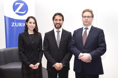 Caroline Galvan (World Economic Forum); Gianluca Piscopo (Zurich Global Corporate España); y Steve Wilson (Grupo Zurich).