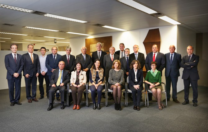 17.03.2016, Barcelona Sr Isidre Fainé, President de La Caixa, es reuneix amb el Comitè Consultiu d'Accionistes de CaixaBank als SSCC de La Caixa.