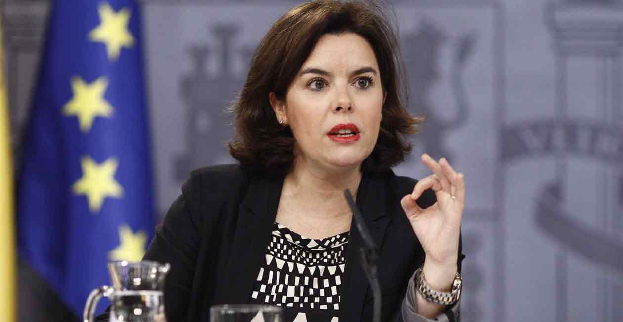 Soraya Sáenz de Santamaría, durante la rueda de prensa del Consejo de Ministros