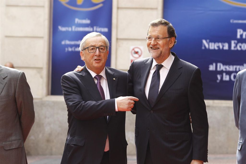 Jean Claude Juncker, presidente de la Comisión Europea, y Mariano Rajoy