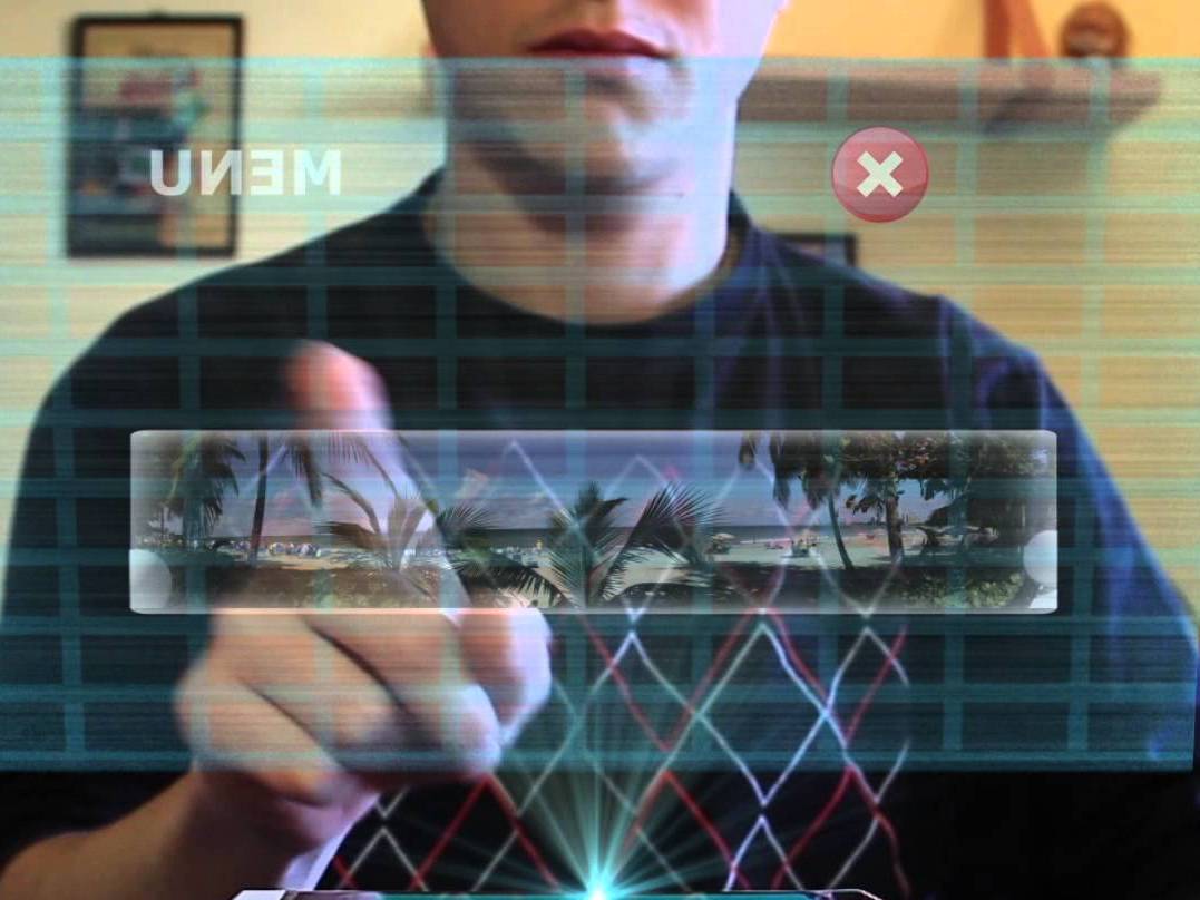 Móvil de Samsung con iconos holográficos