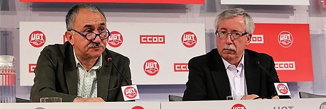 Pepe Álvarez (UGT) e Ignacio Fernández Toxo (CCOO)