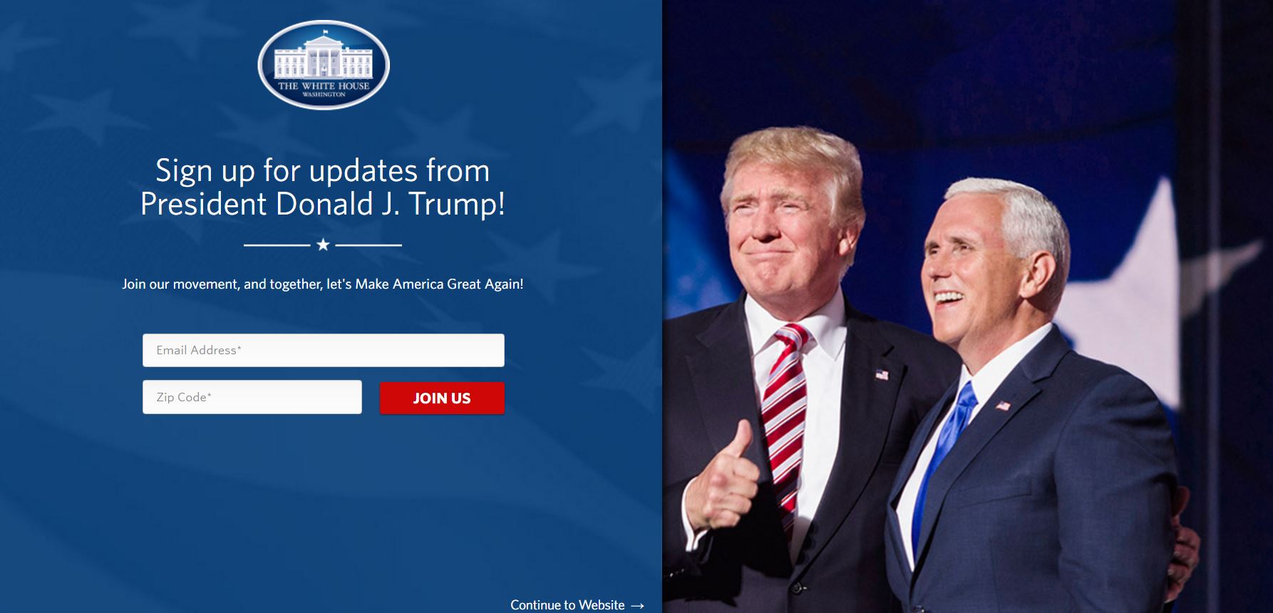 Imagen del enlace en español a la web de la Casa Blanca