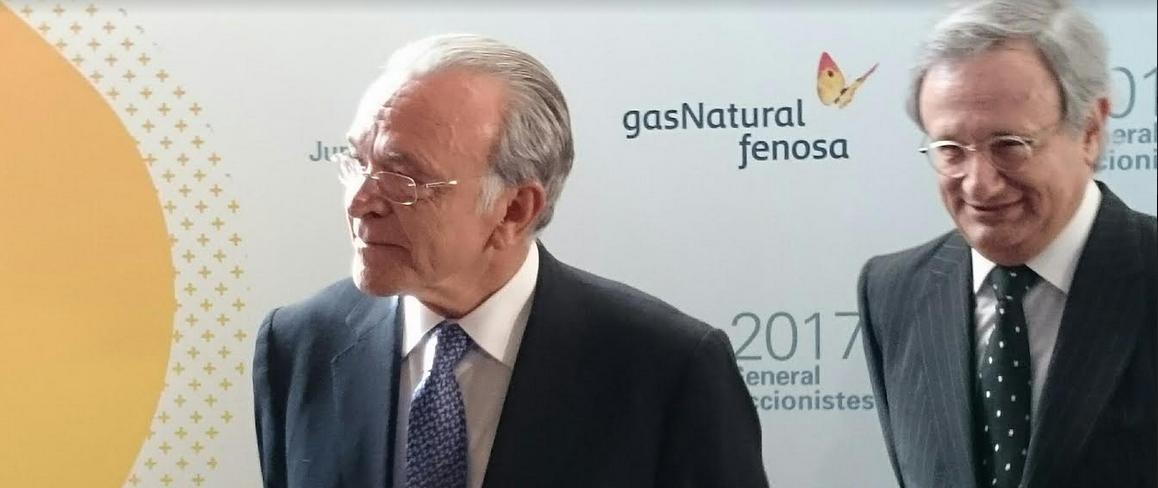 Isidro Fainé, presidente de Gas Natural Fenosa y Rafael Villaseca, consejero delegado de la compañía
