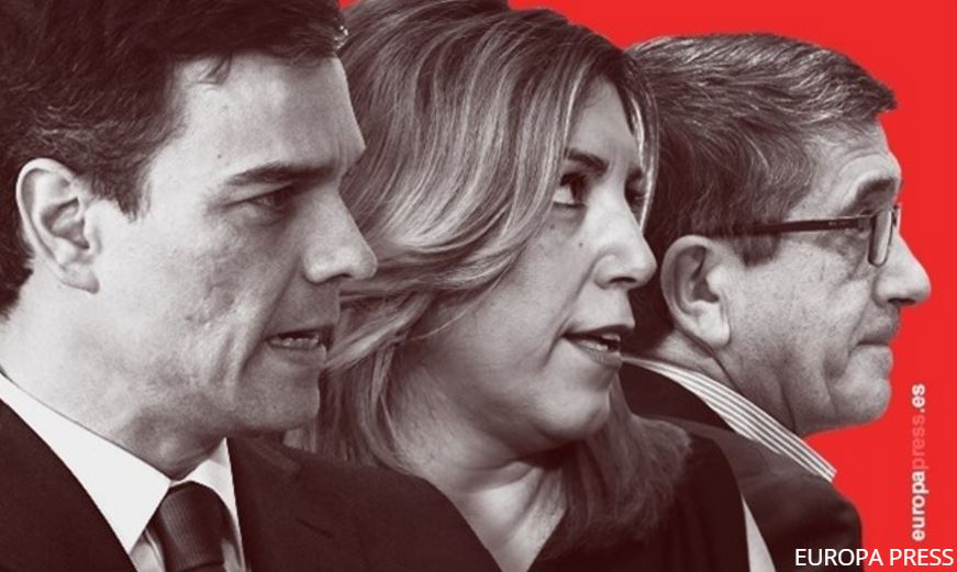 Pedro Sánchez, Susana Díaz y Patxi López