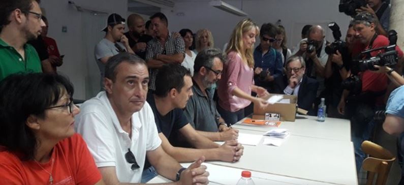 Asamblea de trabajadores de seguridad de Eulen en El Prat