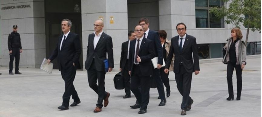Miembros del Govern catalán a su llegada a la Audiencia Nacional