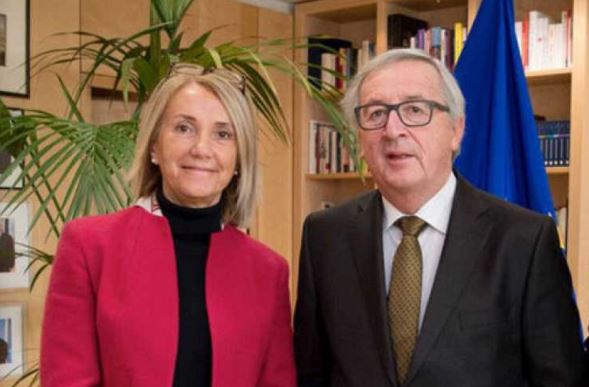 Clara Martínez y Jean Claude Juncker