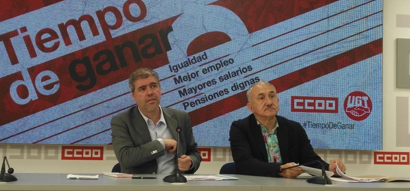 Unai Sordo (CCOO) y Pepe Álvarez (UGT)