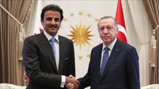 El emir de Qatar, Sheikh Tamim bin Hamad al Thani, y el presidente de Turquía, Recep Tayyip Erdogan