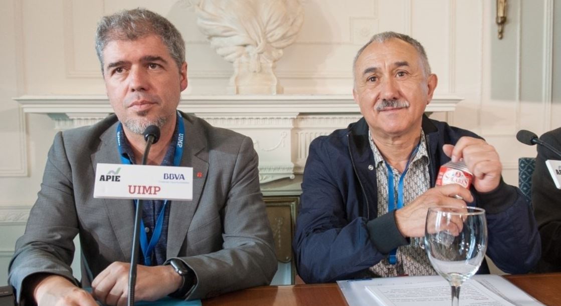 Unai Sordo (CCOO) y Pepe Álvarez (UGT)