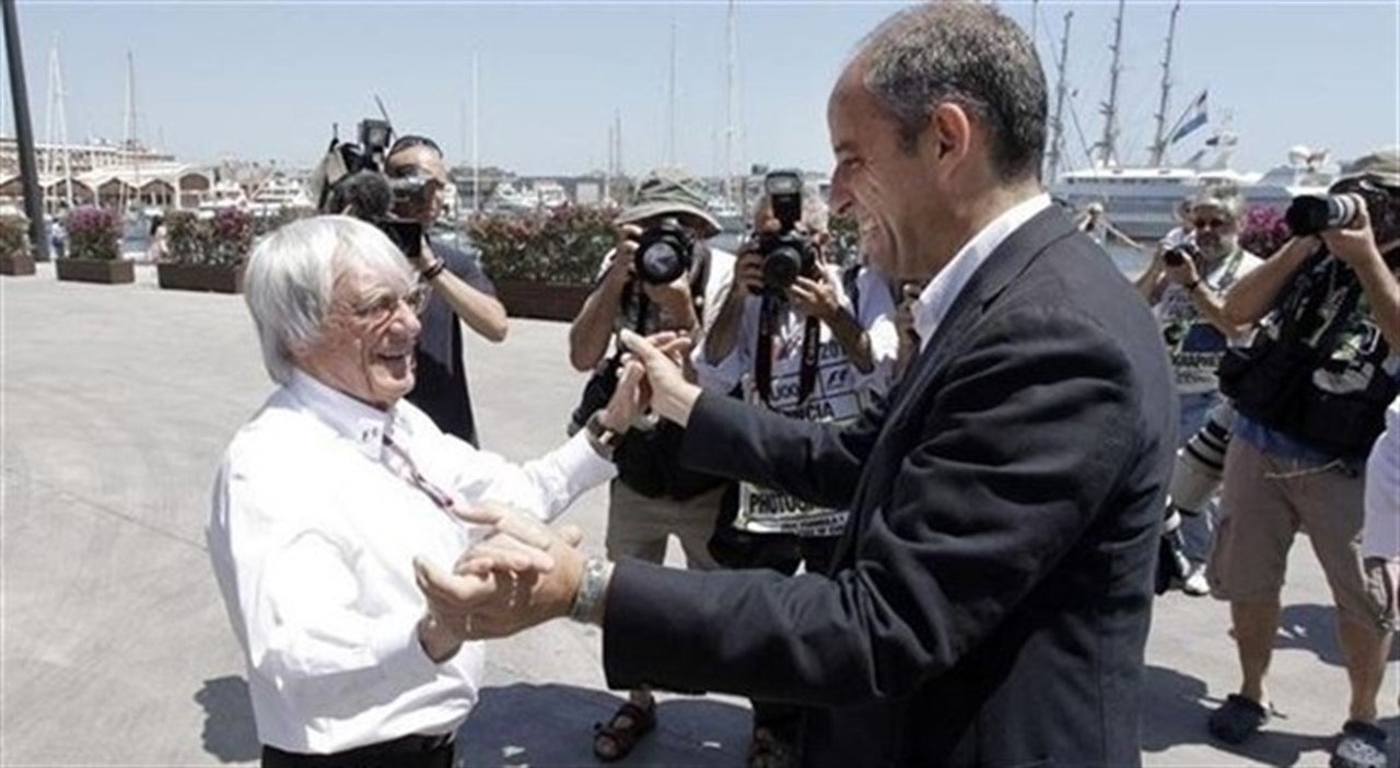 Francisco Camps y Bernie Ecclestone (presidente de la Fórmula 1)
