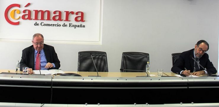 El presidente de la Cámara de Comercio de España, José Luis Bonet, y el presidente de la Comisión de Digitalización, Carlos López-Blanco