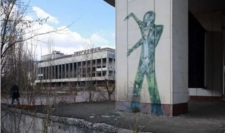 Mural en Prípiat, cerca de Chernóbil