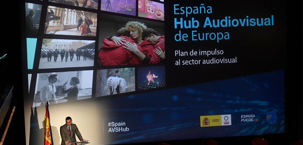 Pedro Sánchez presenta el plan España Hub Audiovisual de Europa.