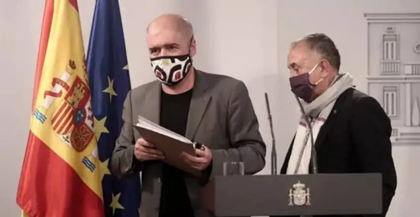 Unai Sordo (CCOO) y Pepe Álvarez (UGT)