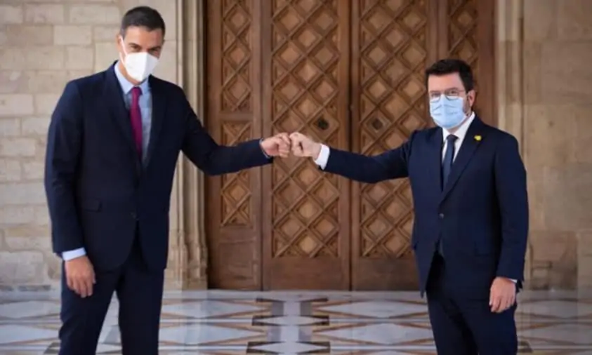 Pedro Sánchez y Pere Aragonès