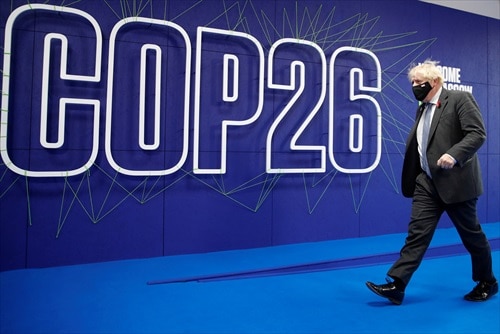 El primer ministro británico, Boris Johnson, en la COP26 de Glasgow