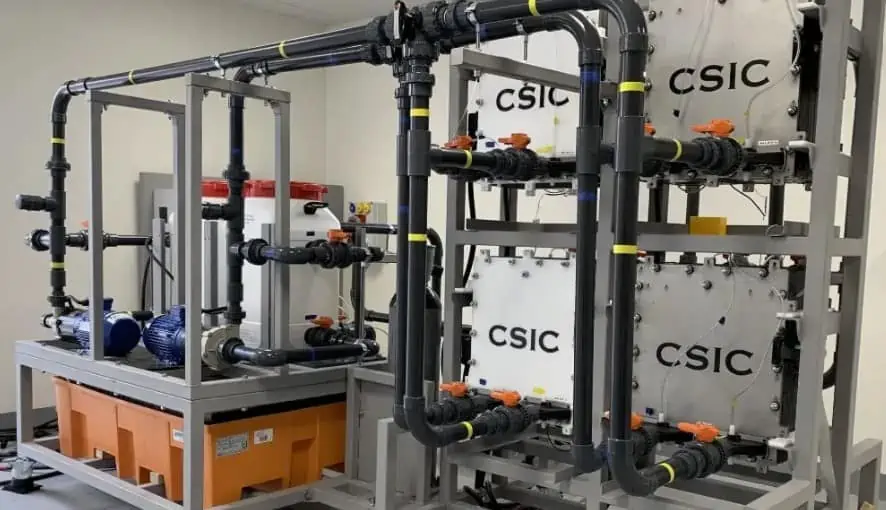 Prototipo de batería para almacenamiento de energía a gran escala. Foto: CSIC
