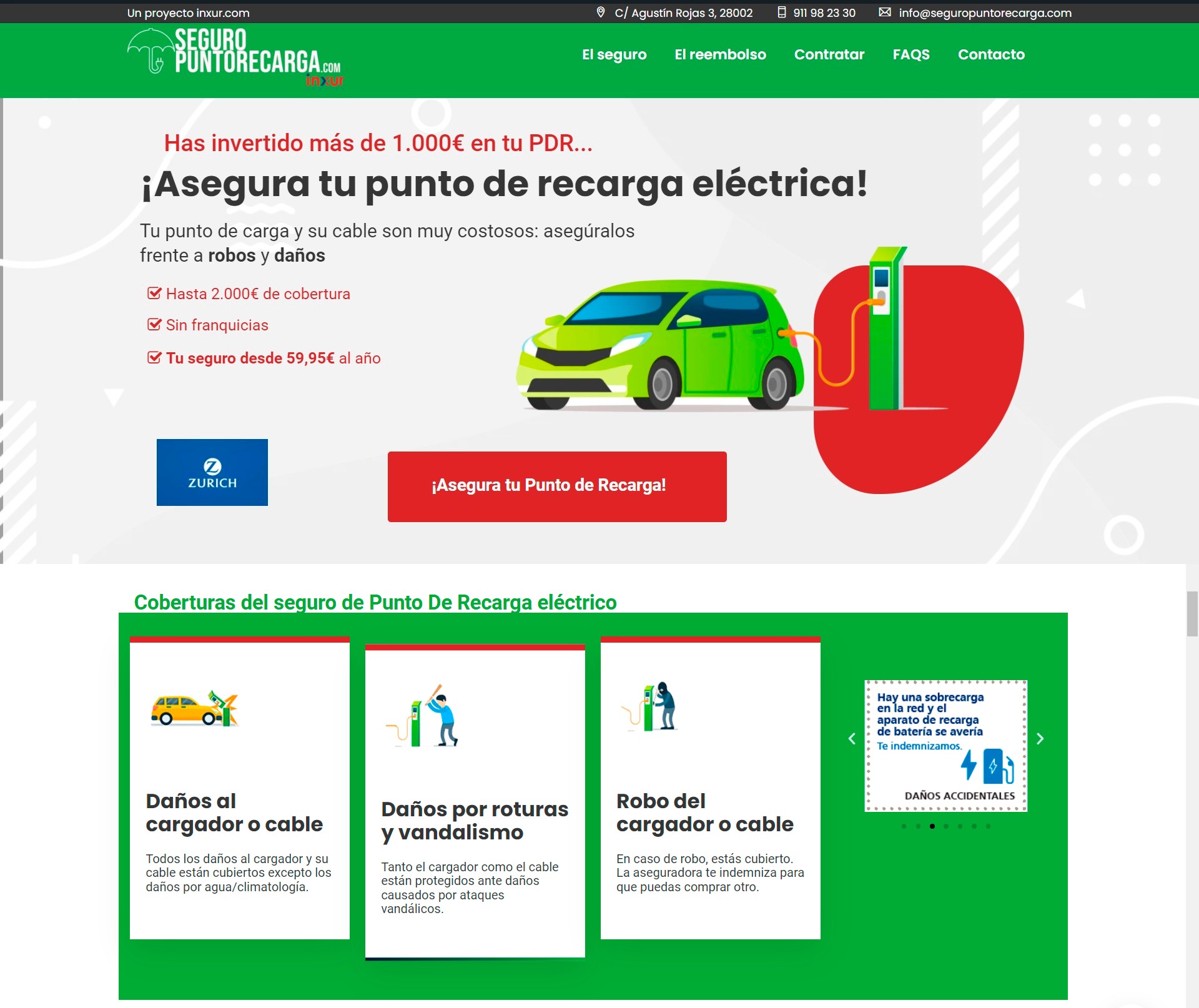 Plug y Zurich lanzan un seguro para las estaciones de recarga de coches