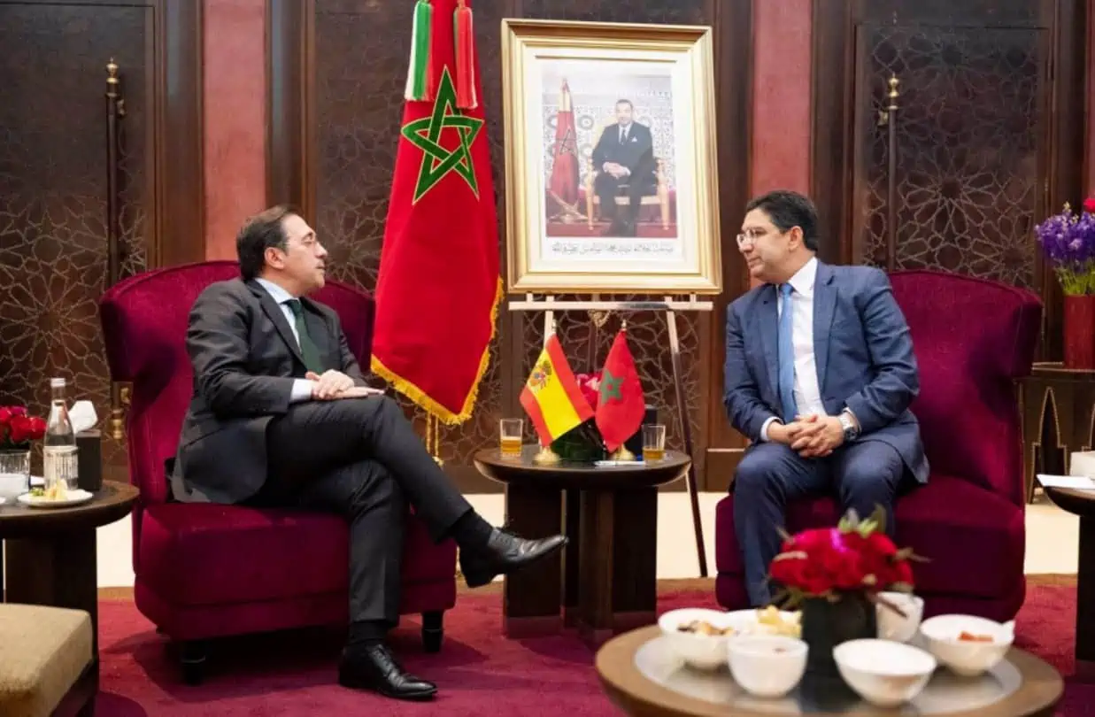 El ministro de Asuntos Exteriores, José Manuel Albares, y su homólogo marroquí, Naser Burita