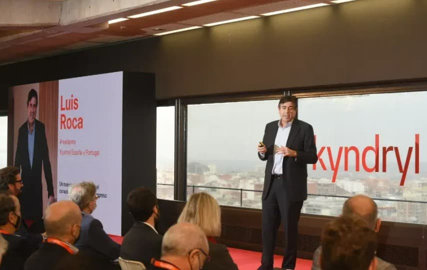 El presidente de Kyndryl en España y Portugal, Luis Roca, durante la presentación de la estrategia de la compañía.