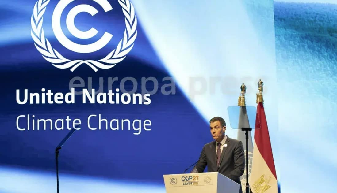Pedro Sánchez durante su intervención en la COP27 Gehad Hamdy / dpa